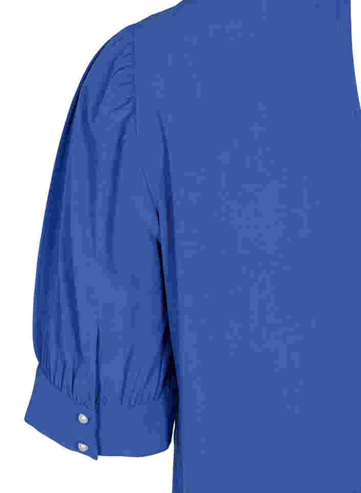 Viskosebluse mit A-Linie, Dazzling Blue, Packshot image number 3