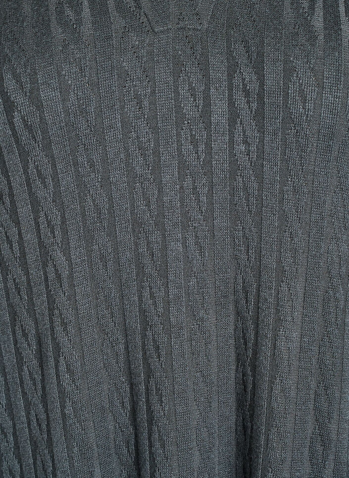 Kleid mit Zopfmuster und V-Ausschnitt, Grün, Packshot image number 2