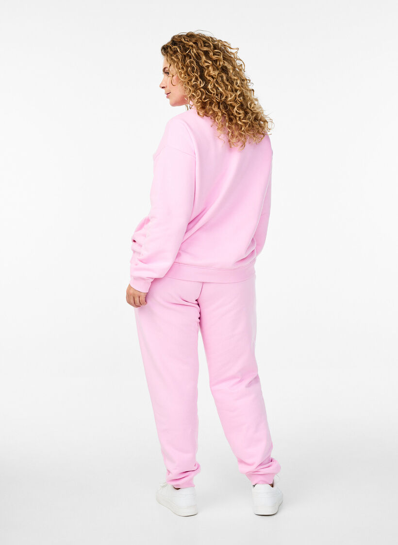Sweathose mit hoher Taille, Pink, Model image number 1