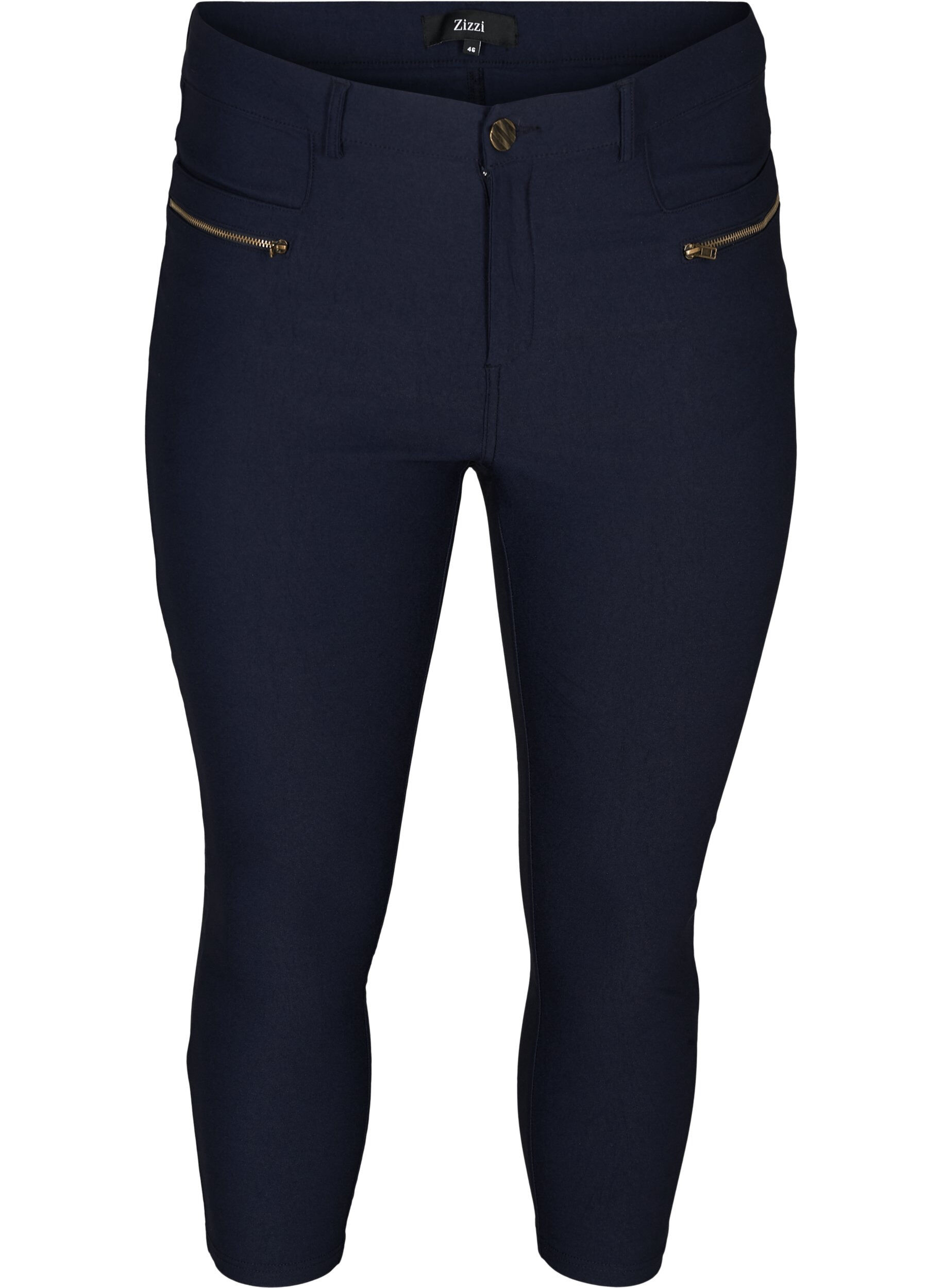 Zizzi Slim Fit Caprihose aus Viskosemischung, Blau, Packshot image number 0