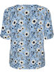 Gebl&uuml;mte Bluse mit kurzen &Auml;rmeln, Blau, Packshot image number 1