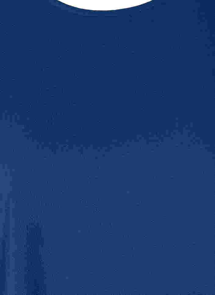 Bluse mit kurzen Ärmeln und Rundhalsausschnitt, Twilight Blue, Packshot image number 2