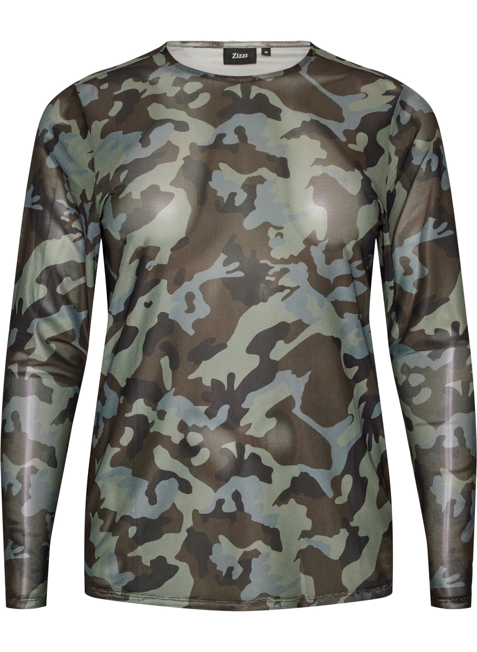 Bluse aus Mesh mit Print