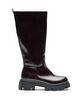 Hoher Stiefel mit leicht strukturierter Optik, Braun, Packshot image number 0