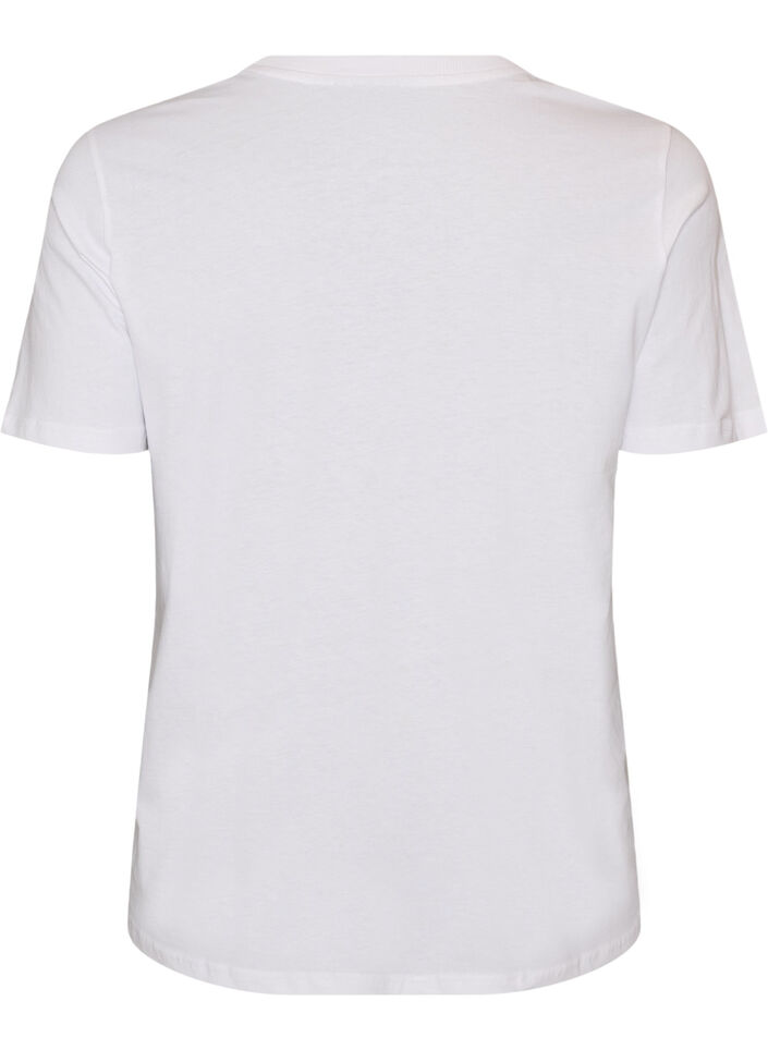 T-shirt aus Baumwolle mit Print, Wei&szlig;, Packshot image number 1