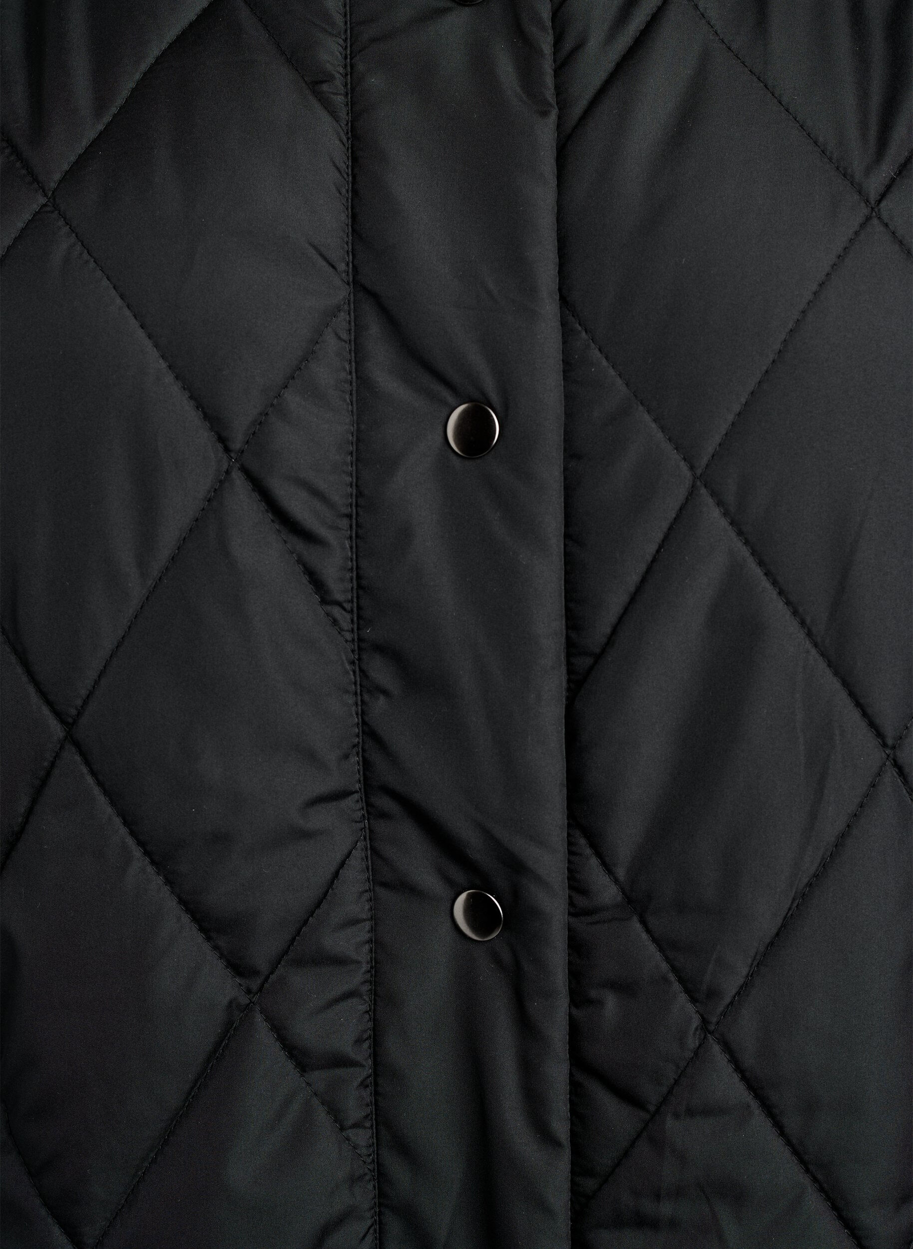 ZizziLange Steppweste mit Druckkn&ouml;pfen, Schwarz, Packshot image number 2