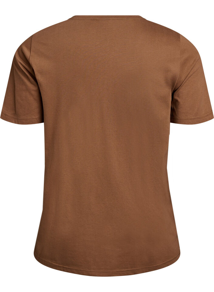 T-Shirt mit Print, Braun, Packshot image number 1