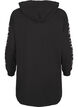 Oversize-Sweatshirt mit Print an den Ärmeln, Black w. Silver, Packshot image number 1