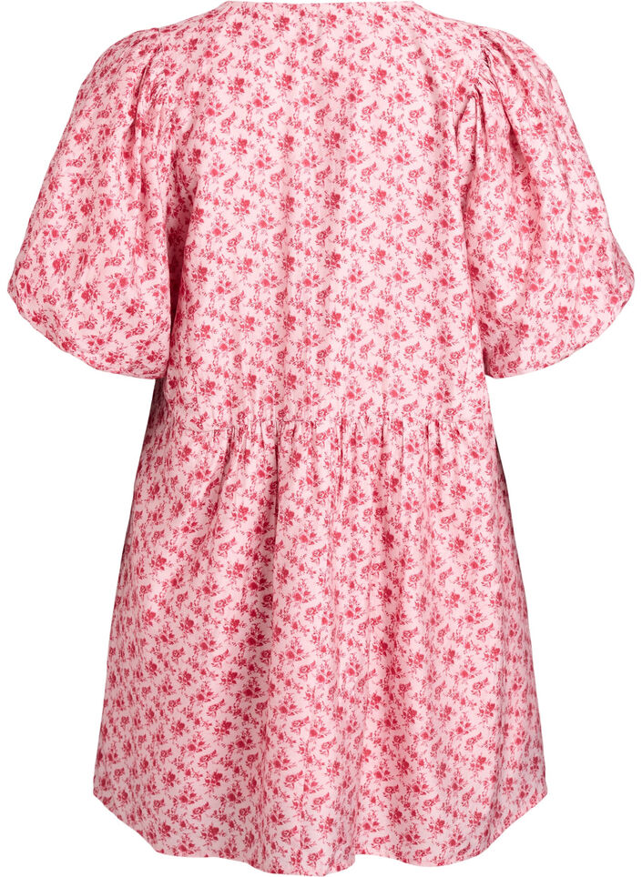 Kurzes Kleid aus Viskose mit Empire-Schnitt und Ballon&auml;rmeln, Rot, Packshot image number 1