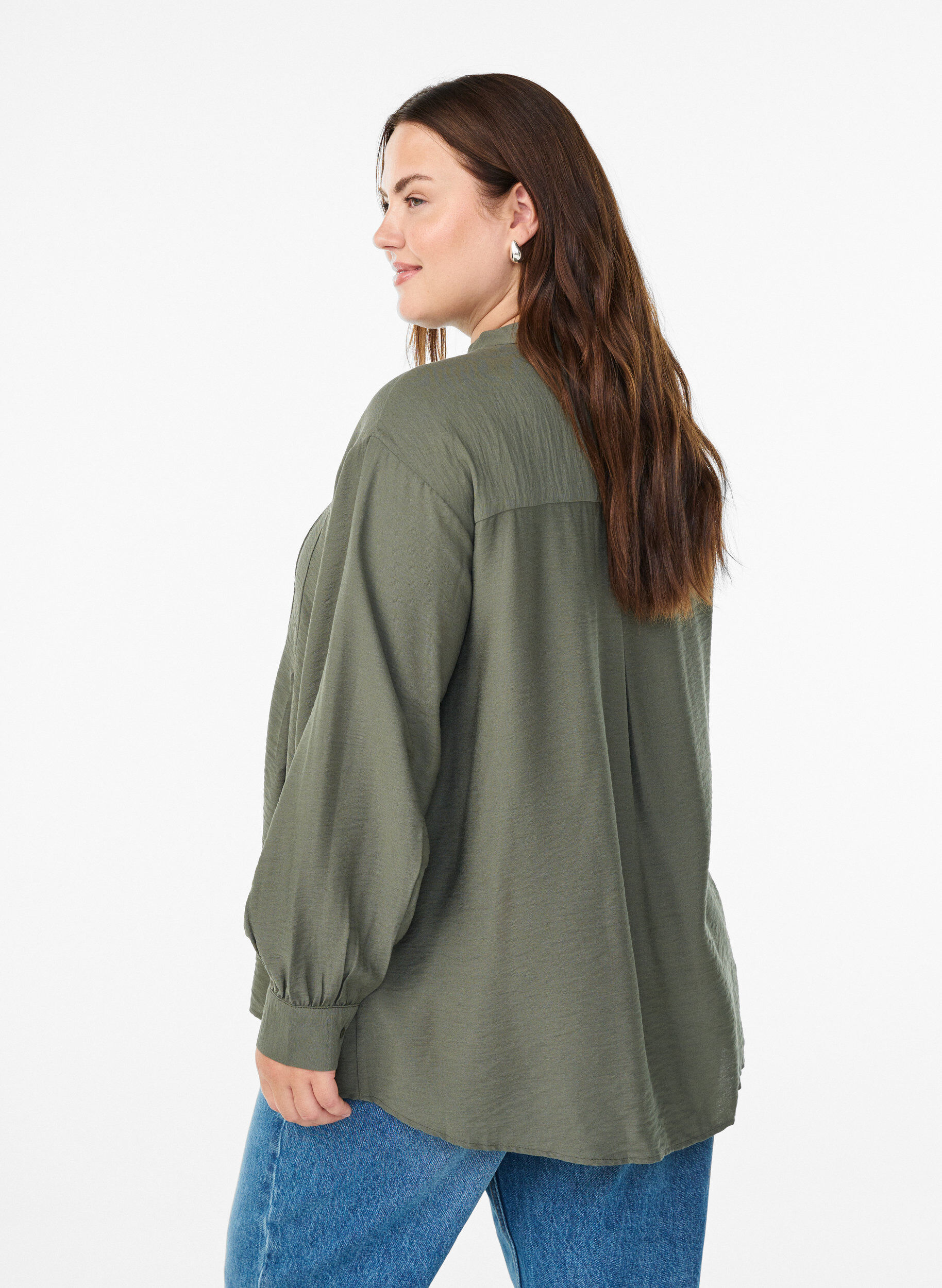 Zizzi Bluse aus Viskose mit A-Linie, Gr&uuml;n, Model image number 2