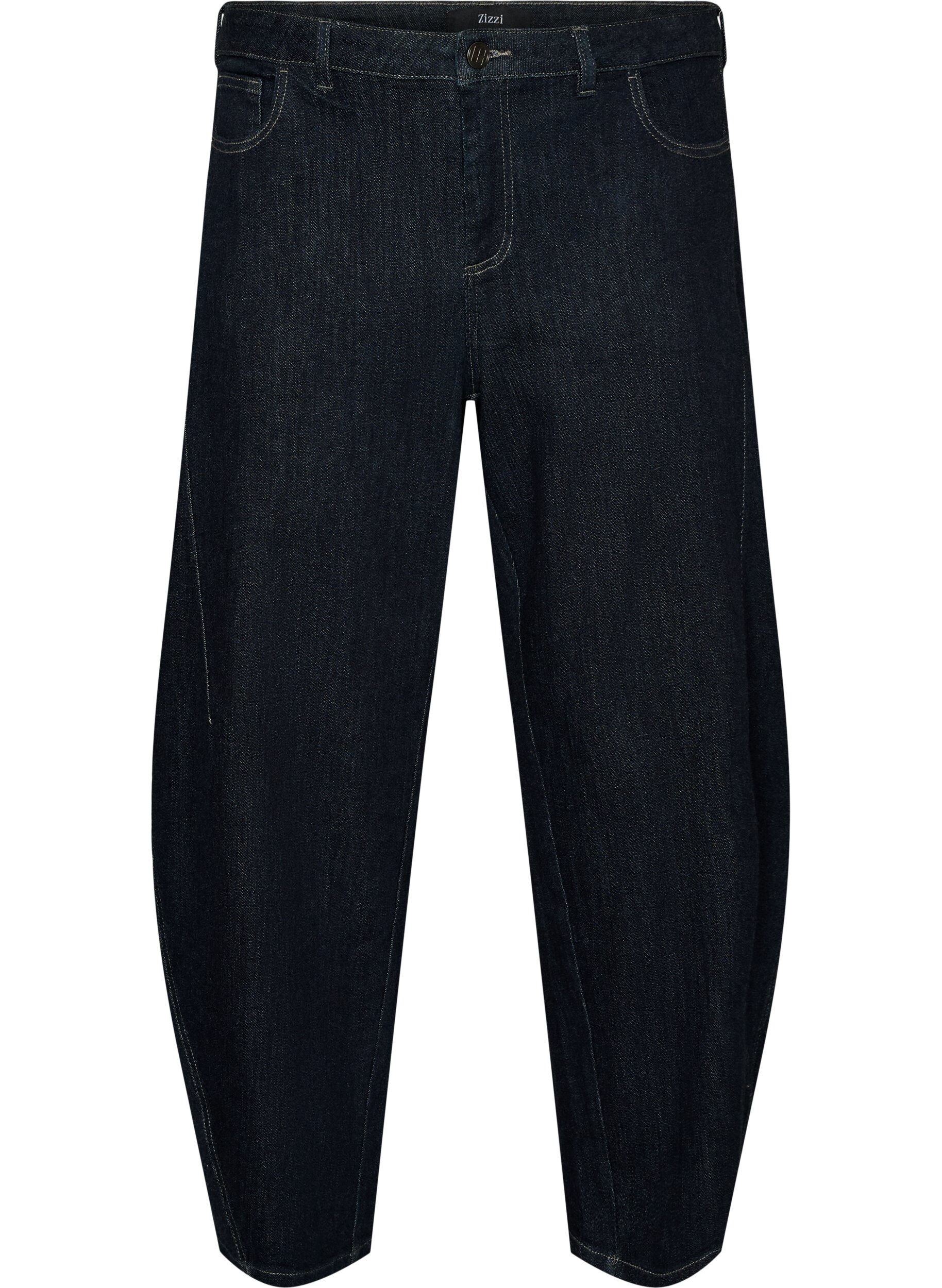 ZizziBarrel-Jeans mit hoher Taille, Blau, Packshot image number 0