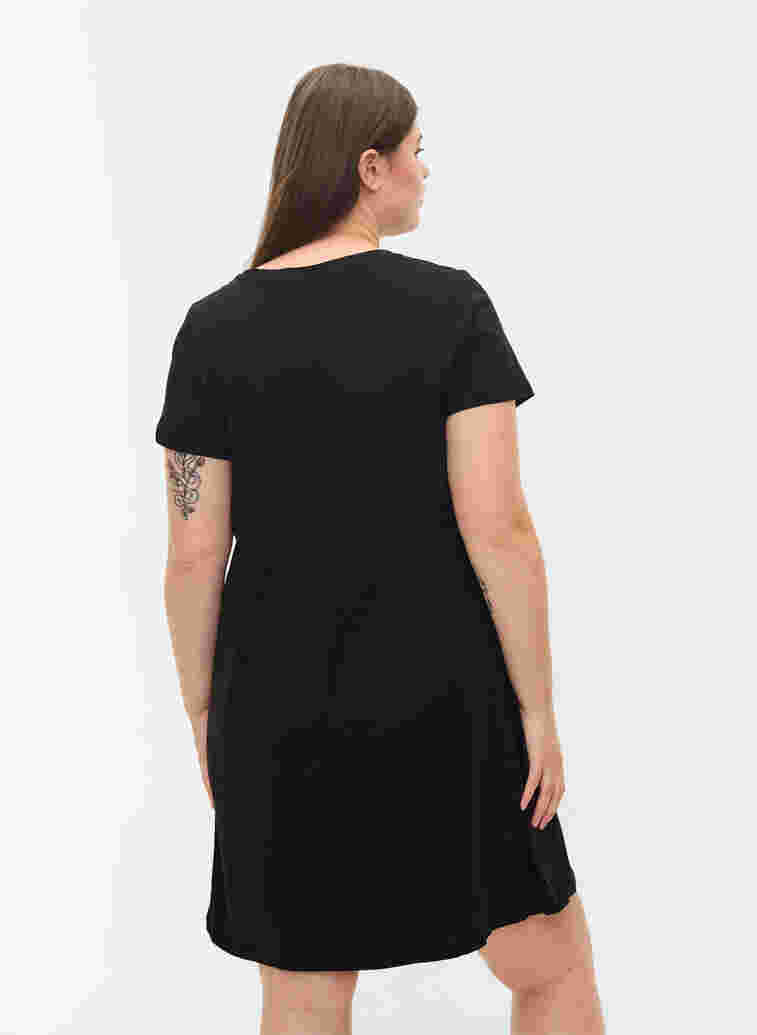 Kurzarm Nachthemd aus Baumwolle, Black RELAX, Model image number 1