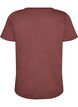 T-Shirt aus Baumwolle mit Frontprint und V-Ausschnitt, Rot, Packshot image number 1