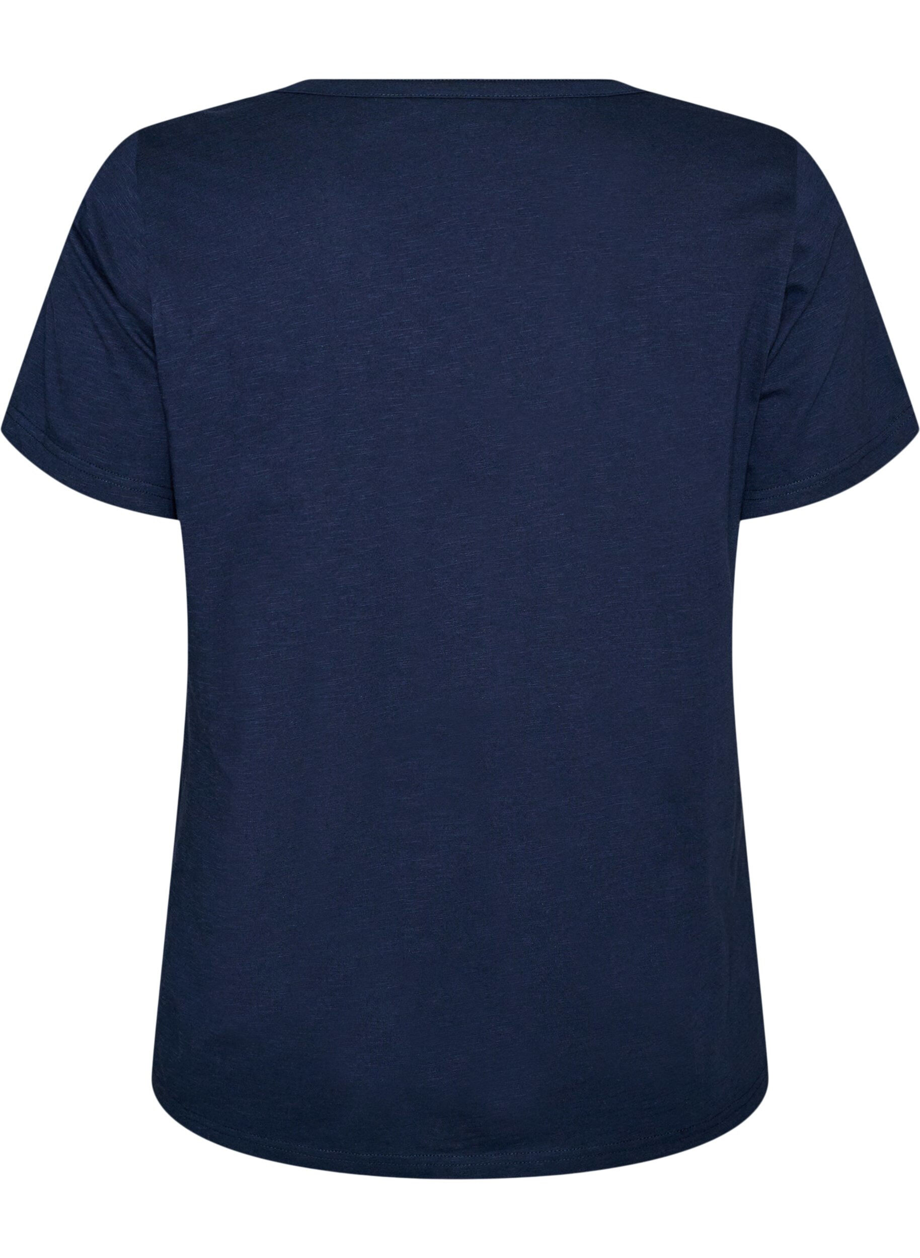 ZizziT-Shirt mit Knopfleiste, Blau, Packshot image number 1