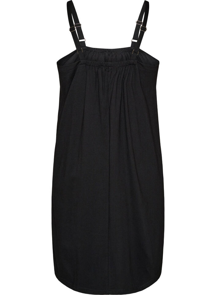 Midi-Tr&auml;gerkleid aus Bio-Baumwolle, Schwarz, Packshot image number 1