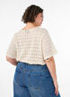 Kurz&auml;rmelige Bluse mit Lochstickerei, Beige, Model image number 2