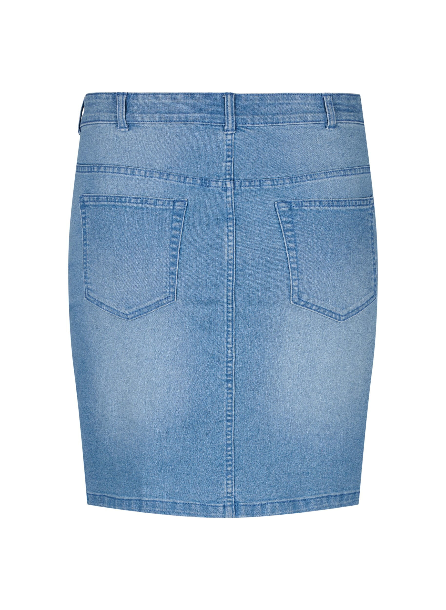 Zizzi Eng anliegender Jeansrock, Blau, Packshot image number 1