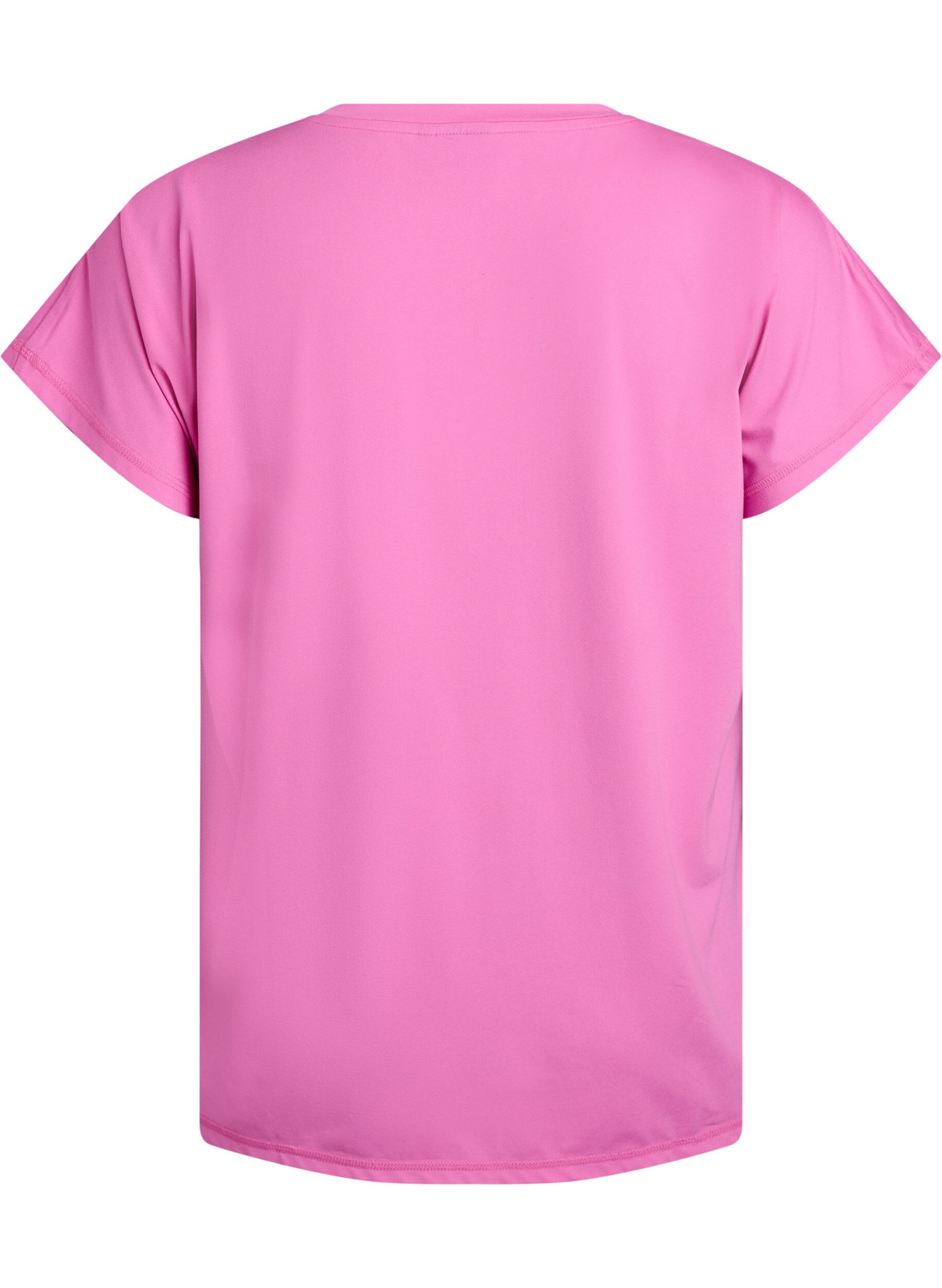 Zizzi Lockeres Trainings-T-Shirt mit V-Ausschnitt, Pink, Packshot image number 1