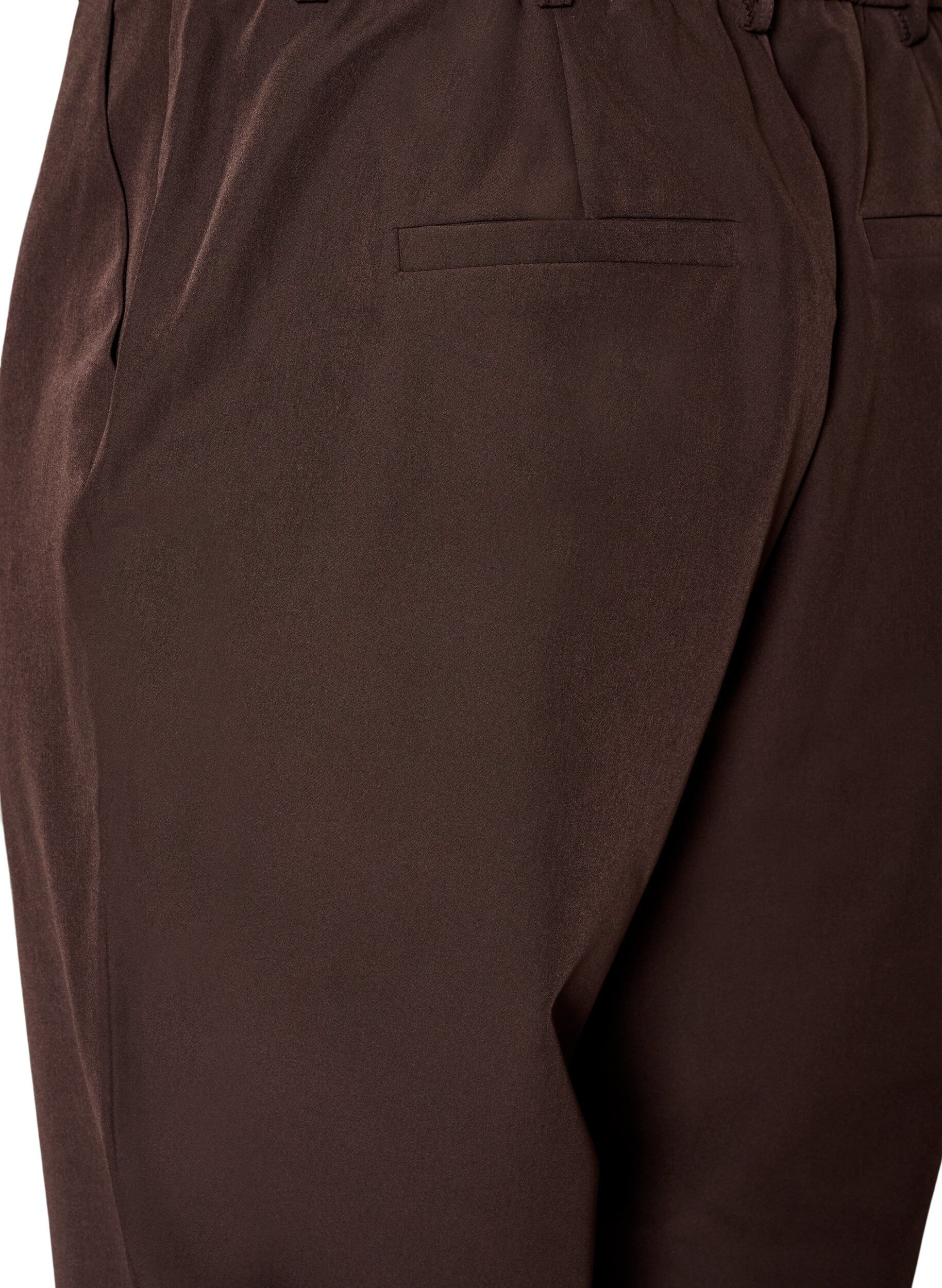 ZizziTrousers with pockets and straight legs, Brown, Packshot image number 3