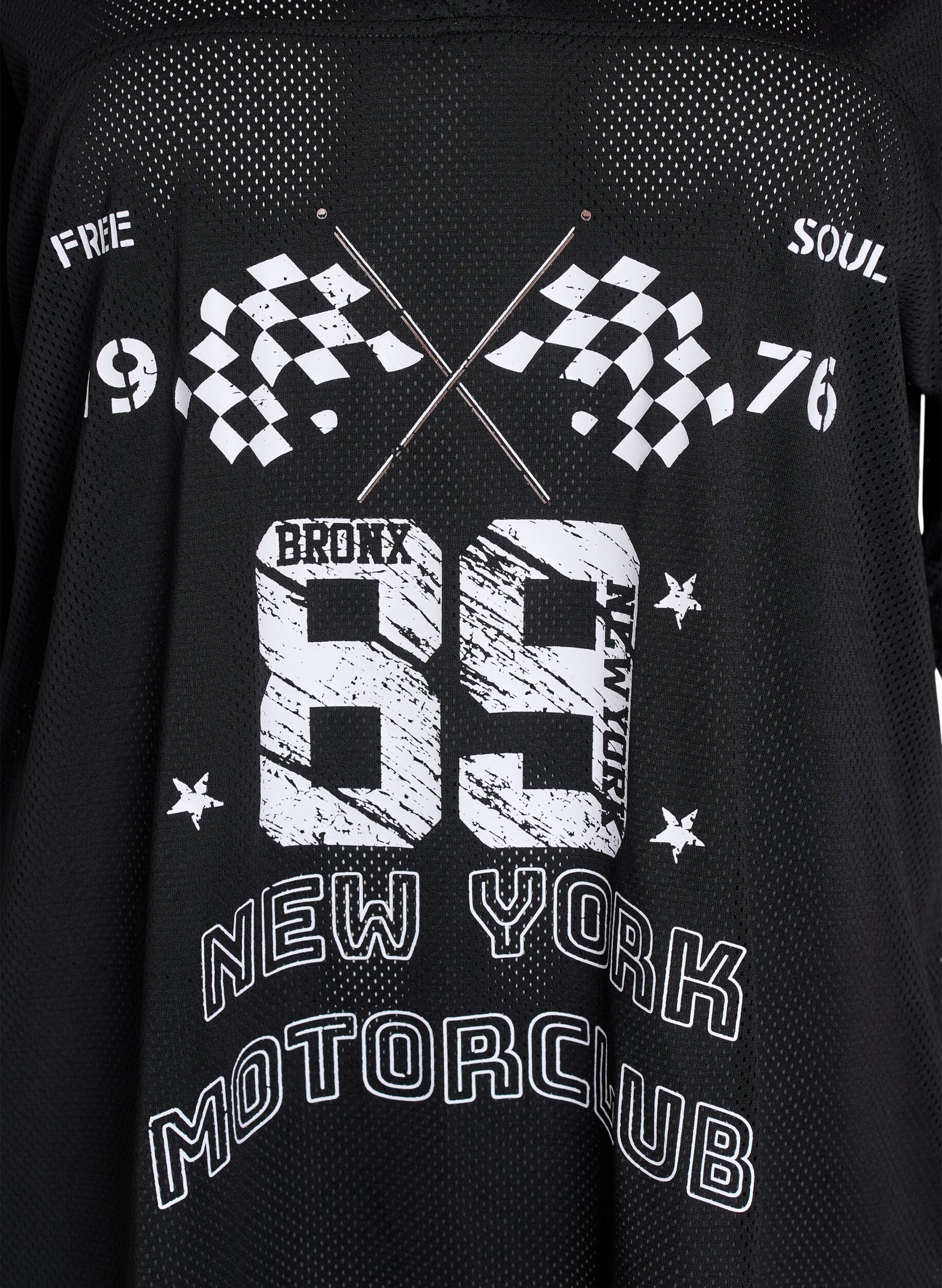 Zizzi Sportliches T-Shirt mit Frontprint, Black, Packshot image number 2