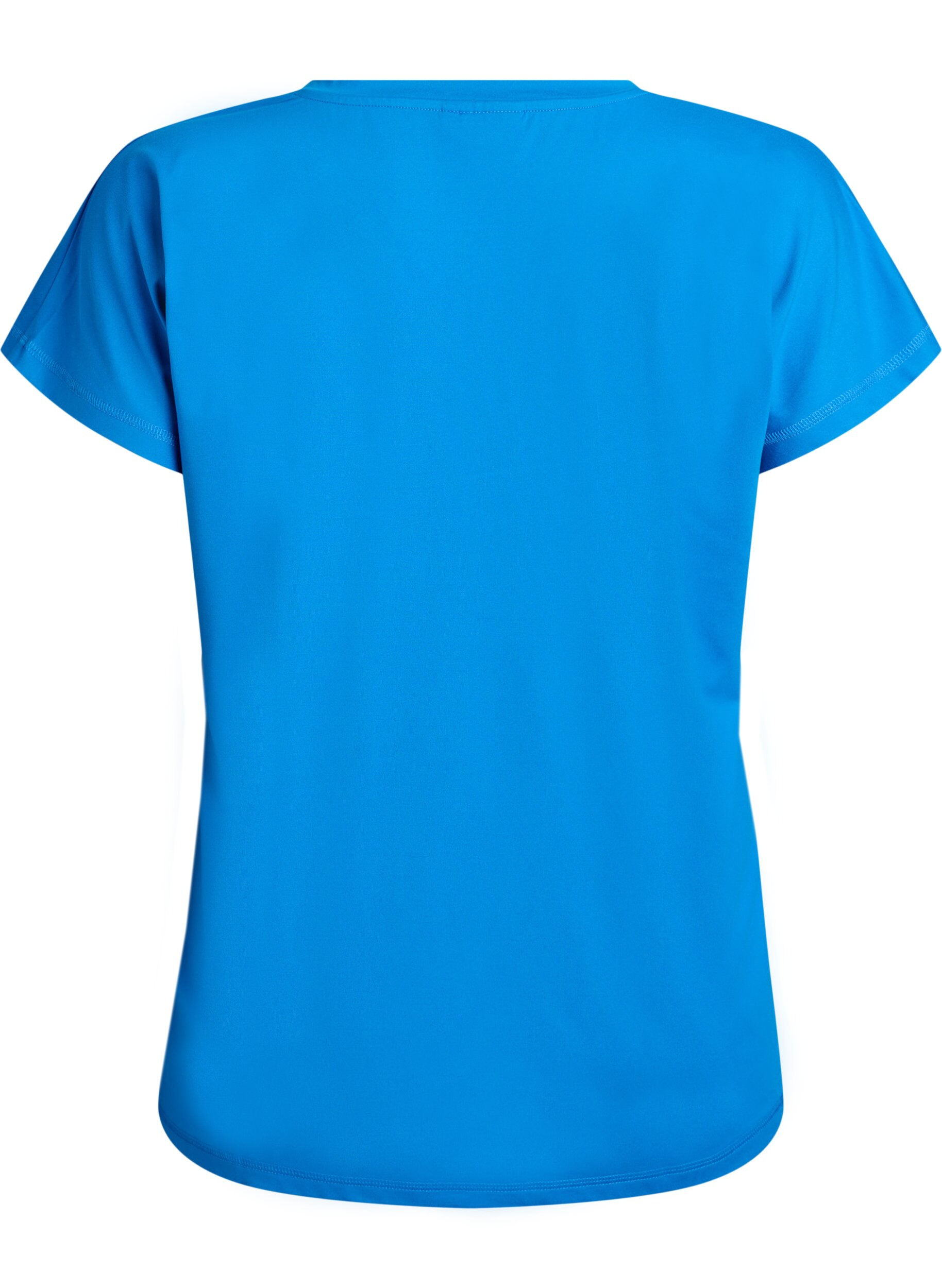 Zizzi Lockeres Trainings-T-Shirt mit V-Ausschnitt, Blau, Packshot image number 1