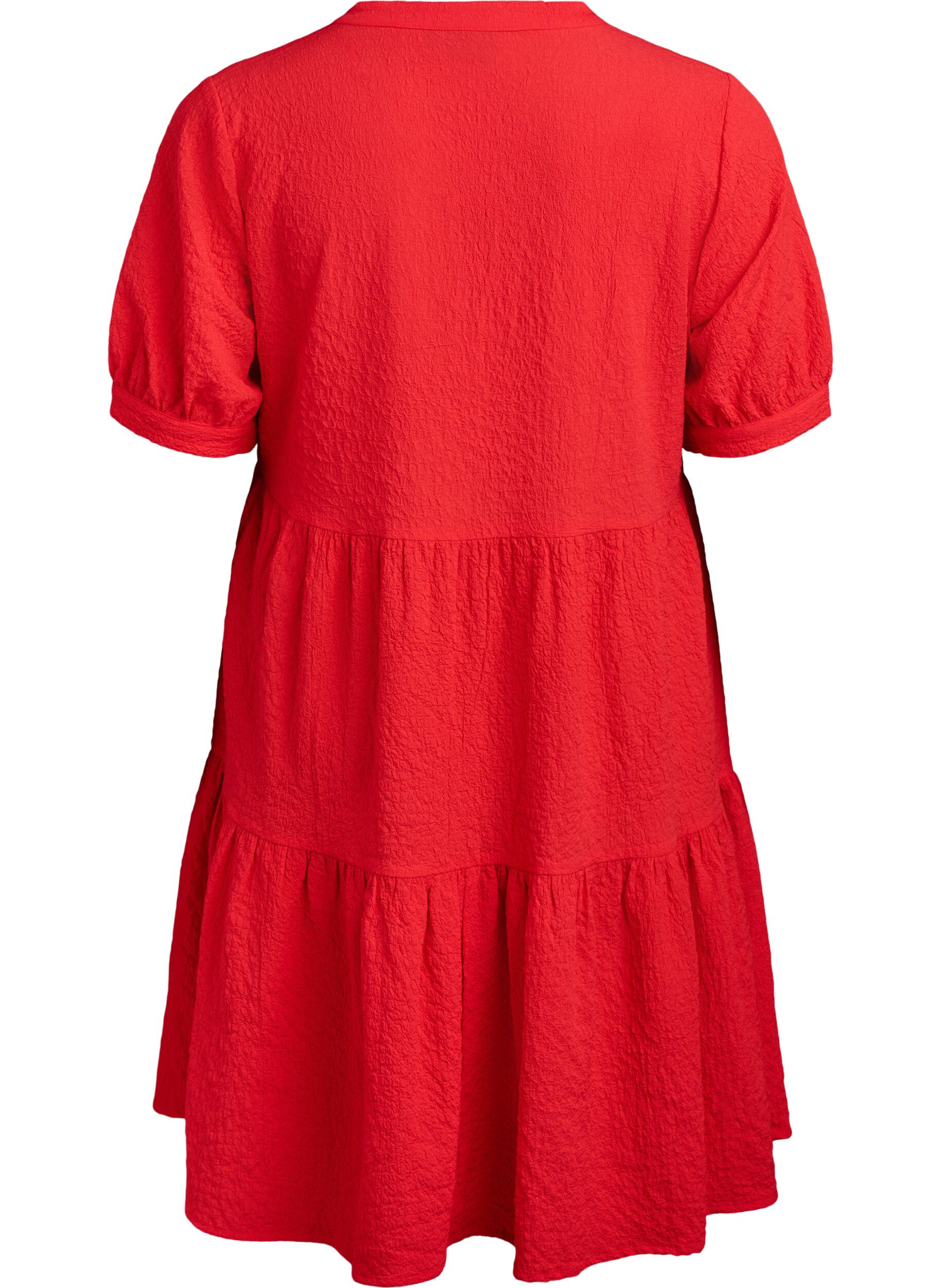 Zizzi Kurzes A-Linien-Kleid, Rot, Packshot image number 1