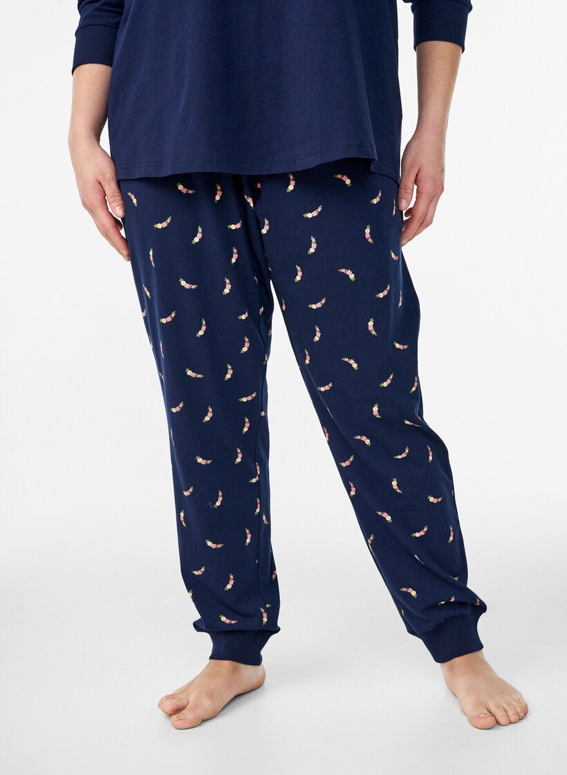 Bedruckte Pyjamahose, Blau, Model image number 2