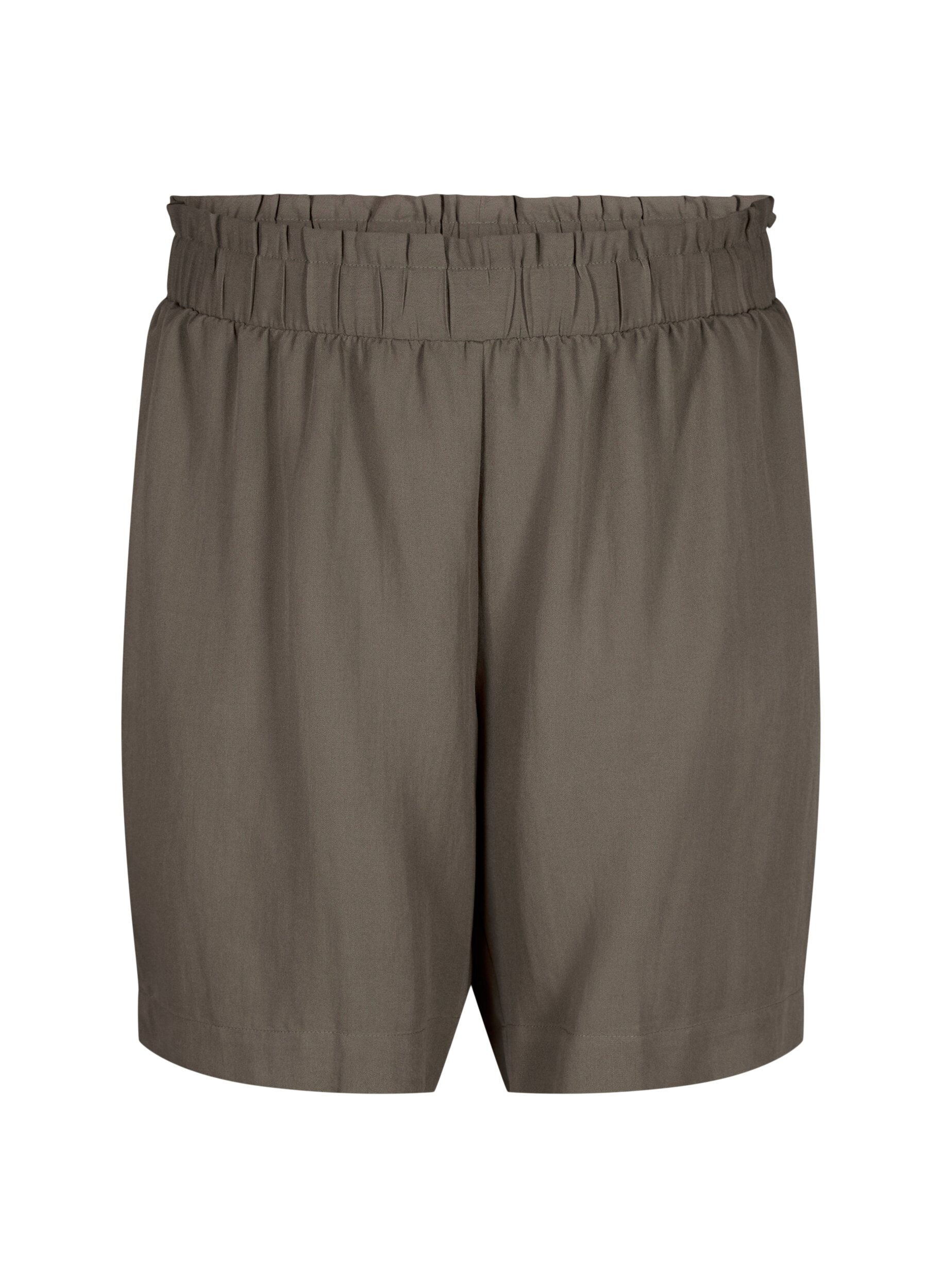 Zizzi Lockere kurze Hose aus Viskose, Chocolate Chip, Packshot image number 0