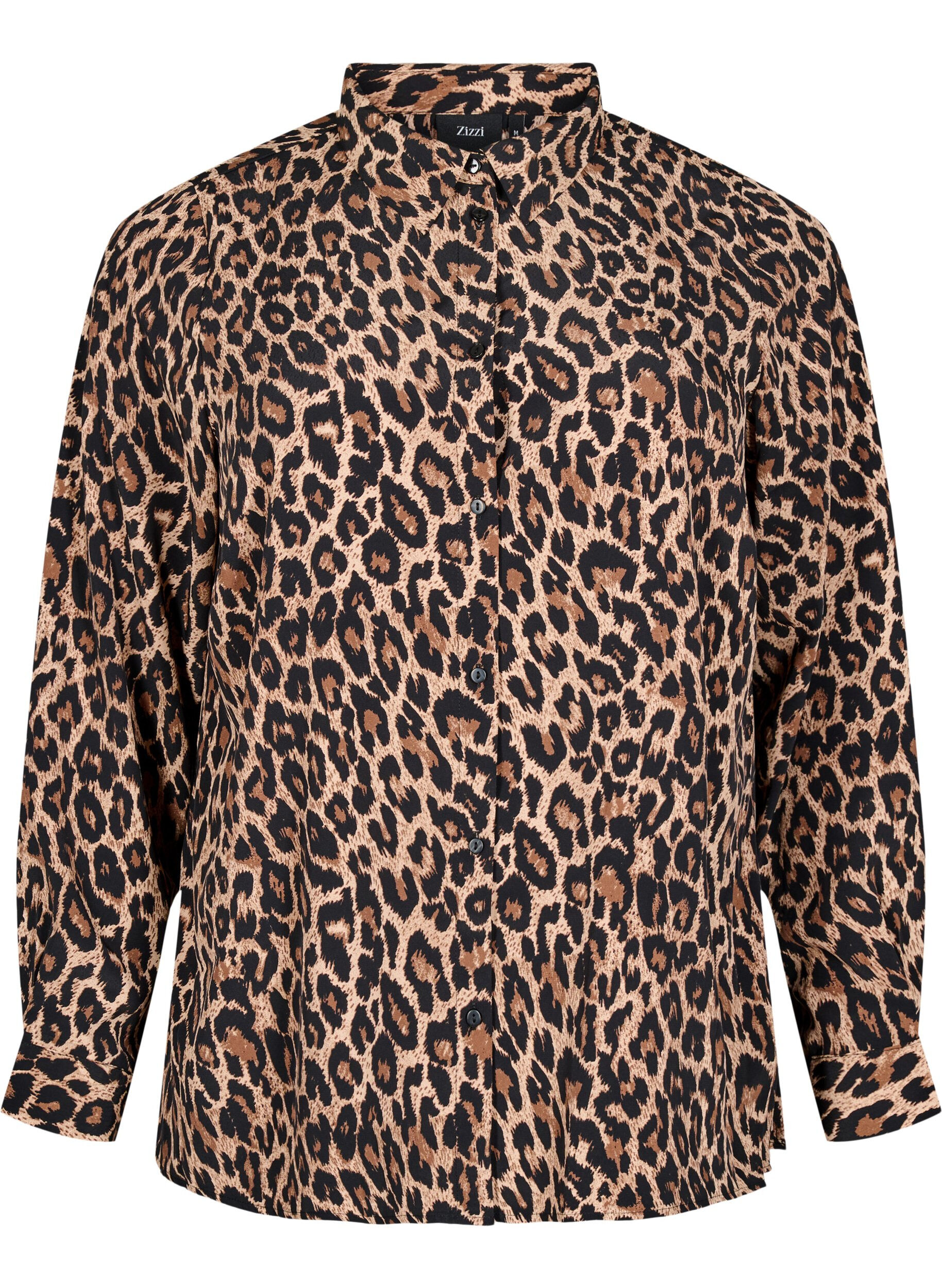Zizzi Bluse mit Leopardenmuster, Braun, Packshot image number 0
