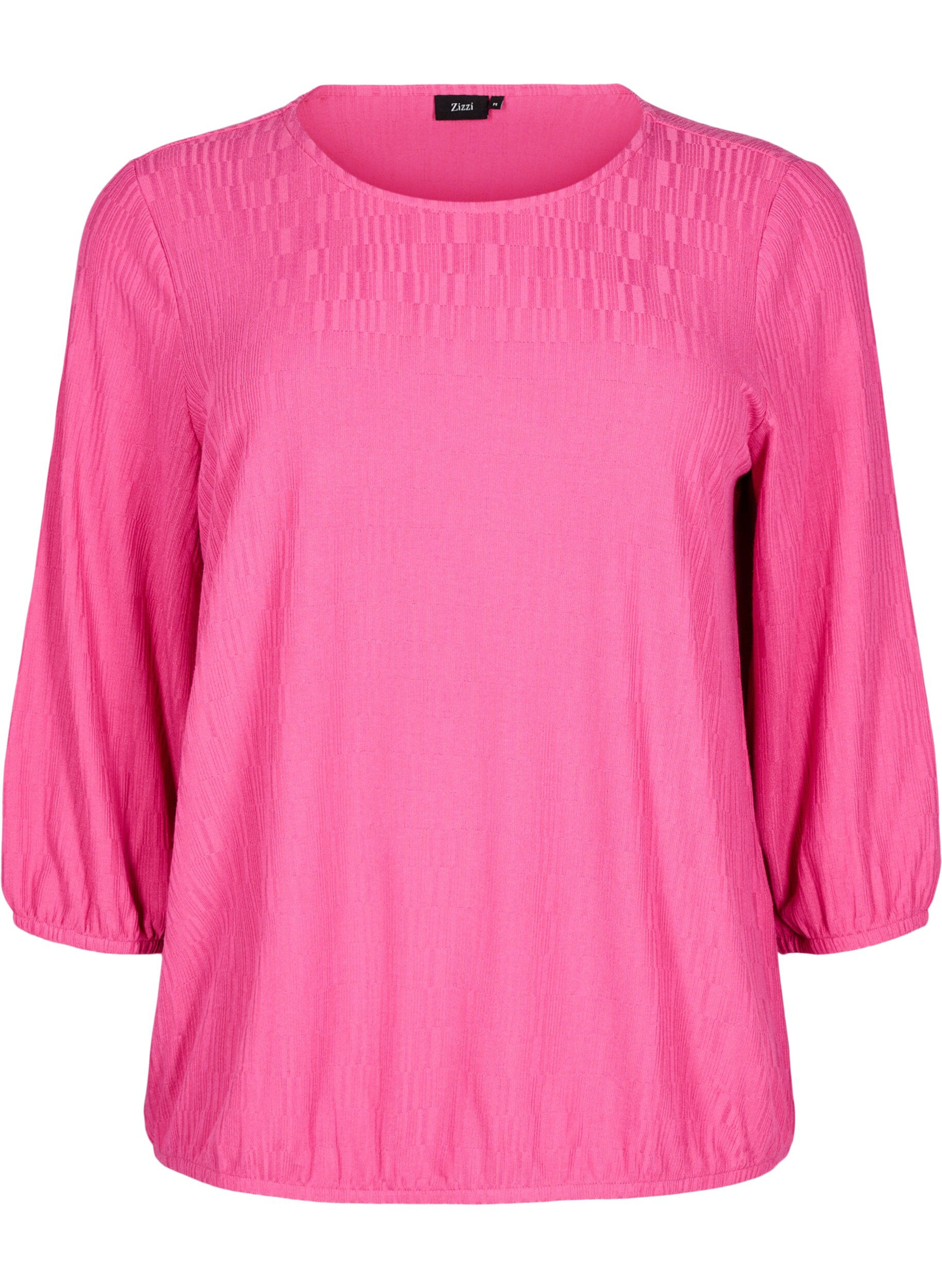 ZizziBluse mit Struktur und 3/4-&Auml;rmeln, Rot, Packshot image number 0