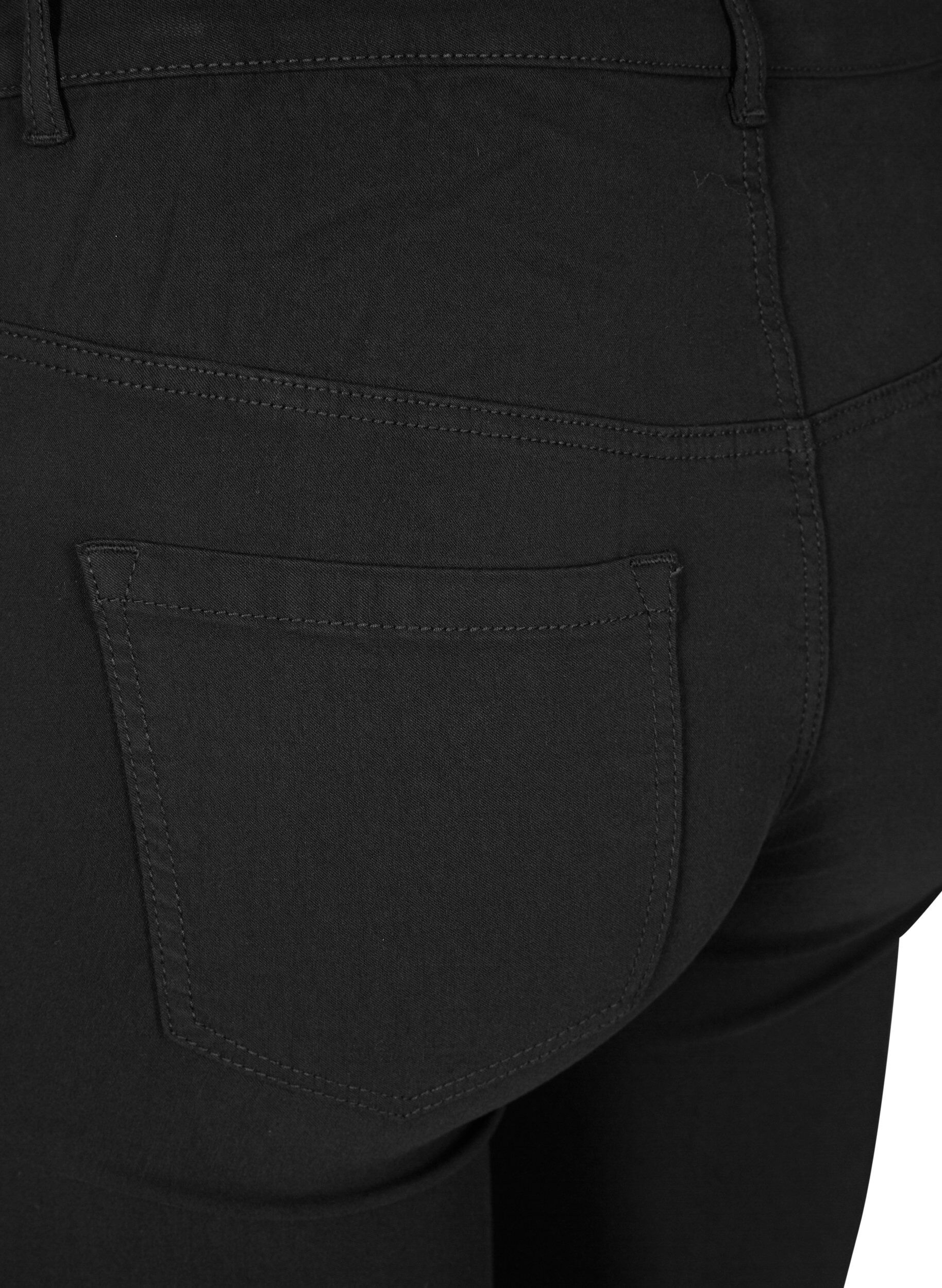 Zizzi Slim Fit Hose mit Hosentaschen, Schwarz, Packshot image number 3