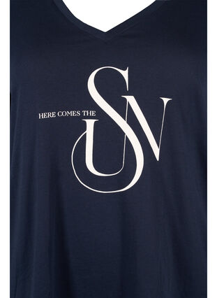 T-Shirt aus Baumwolle mit Druck, Navy Blazer SUN, Packshot image number 2