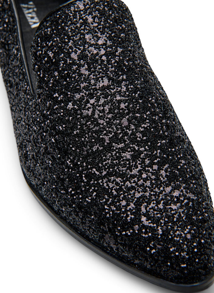 Extra-Weite - Loafer mit Glitzer, Schwarz, Packshot