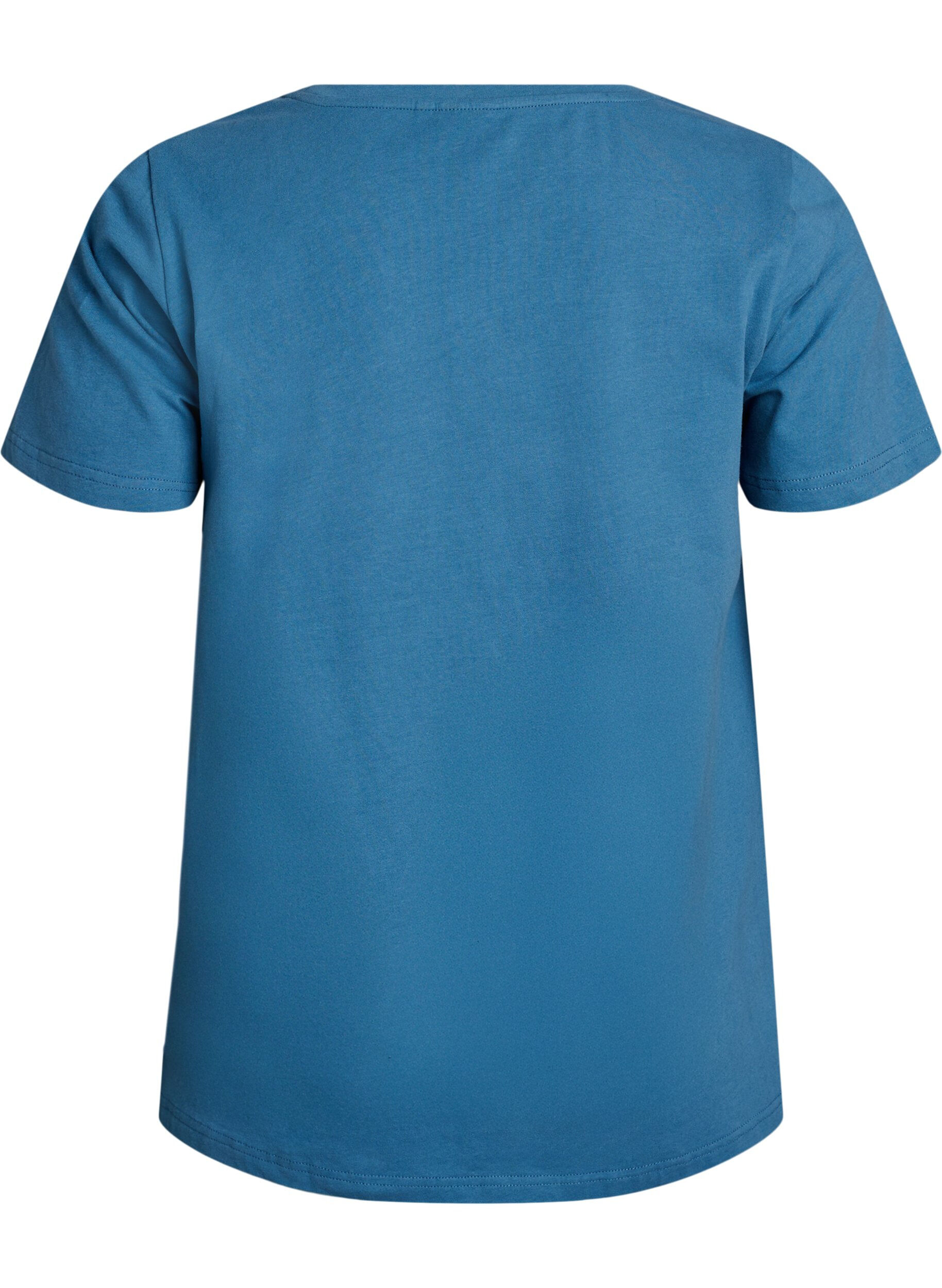 ZizziEinfarbiges Basic-T-Shirt aus Baumwolle, Grau, Packshot image number 1