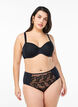 Microfaser-Slip mit Mesh und Stickerei, Schwarz, Model image number 0