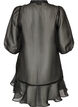 Kurzes Kleid aus Organza mit R&uuml;schensaum, Schwarz, Packshot image number 1