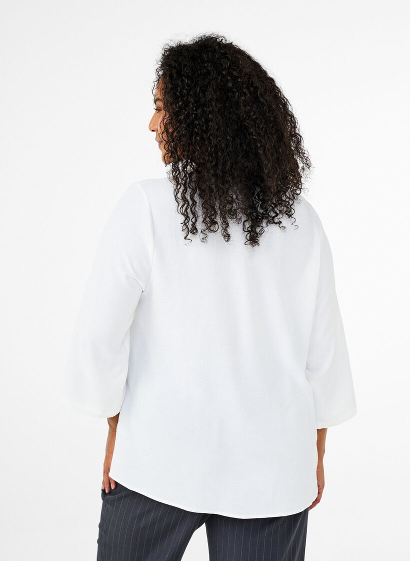 Bluse mit 3/4-&Auml;rmeln, Vanille, Model image number 2