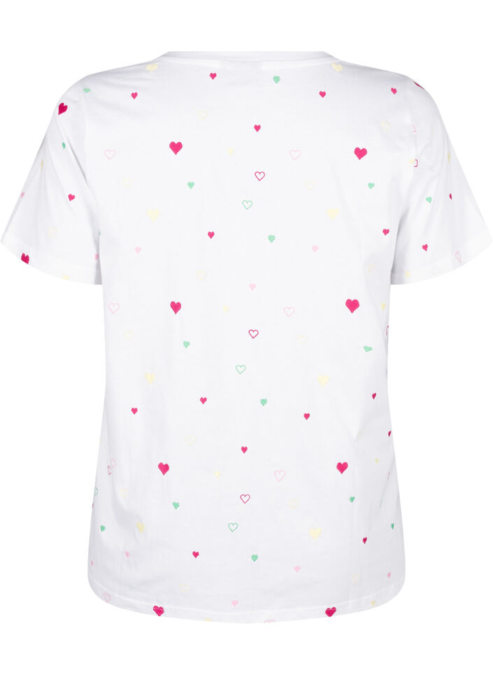 T-Shirt aus Bio-Baumwolle mit Herzen, White Heart Emb., Packshot image number 1