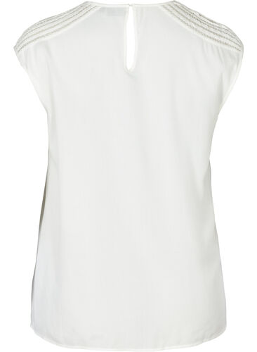 Kurzarm Bluse aus Viskose, Bright White, Packshot image number 1