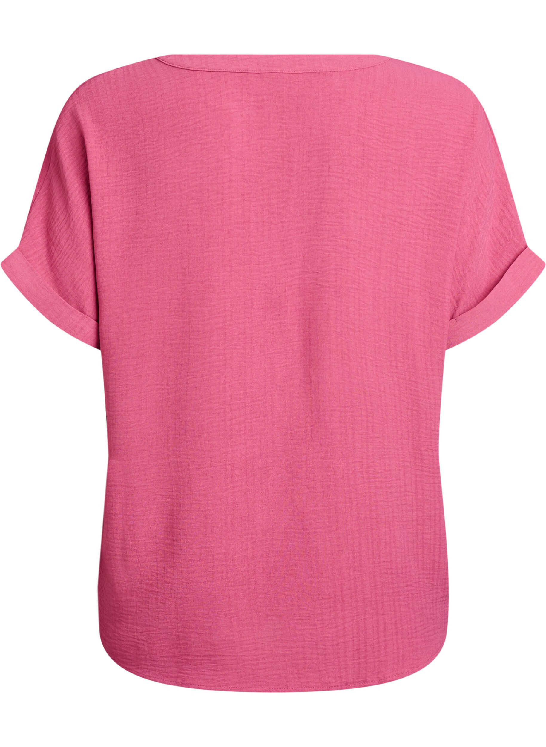 Zizzi Lockere Bluse mit kurzen &Auml;rmeln, Rot, Packshot image number 1