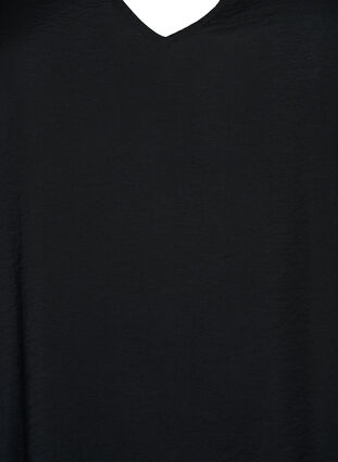 Viskose Bluse mit kurzen Ärmeln und V-Ausschnitt, Black, Packshot image number 2