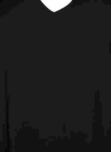 Viskose Bluse mit kurzen Ärmeln und V-Ausschnitt, Black, Packshot image number 2