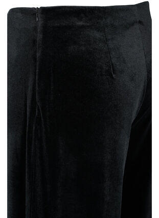Velourhose mit weiten Beinen, Black, Packshot image number 3