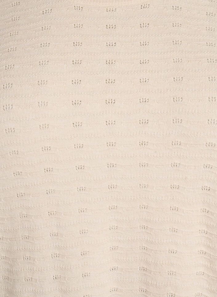 Strickbluse mit Strukturmuster und kurzen &Auml;rmeln, Beige, Packshot image number 2