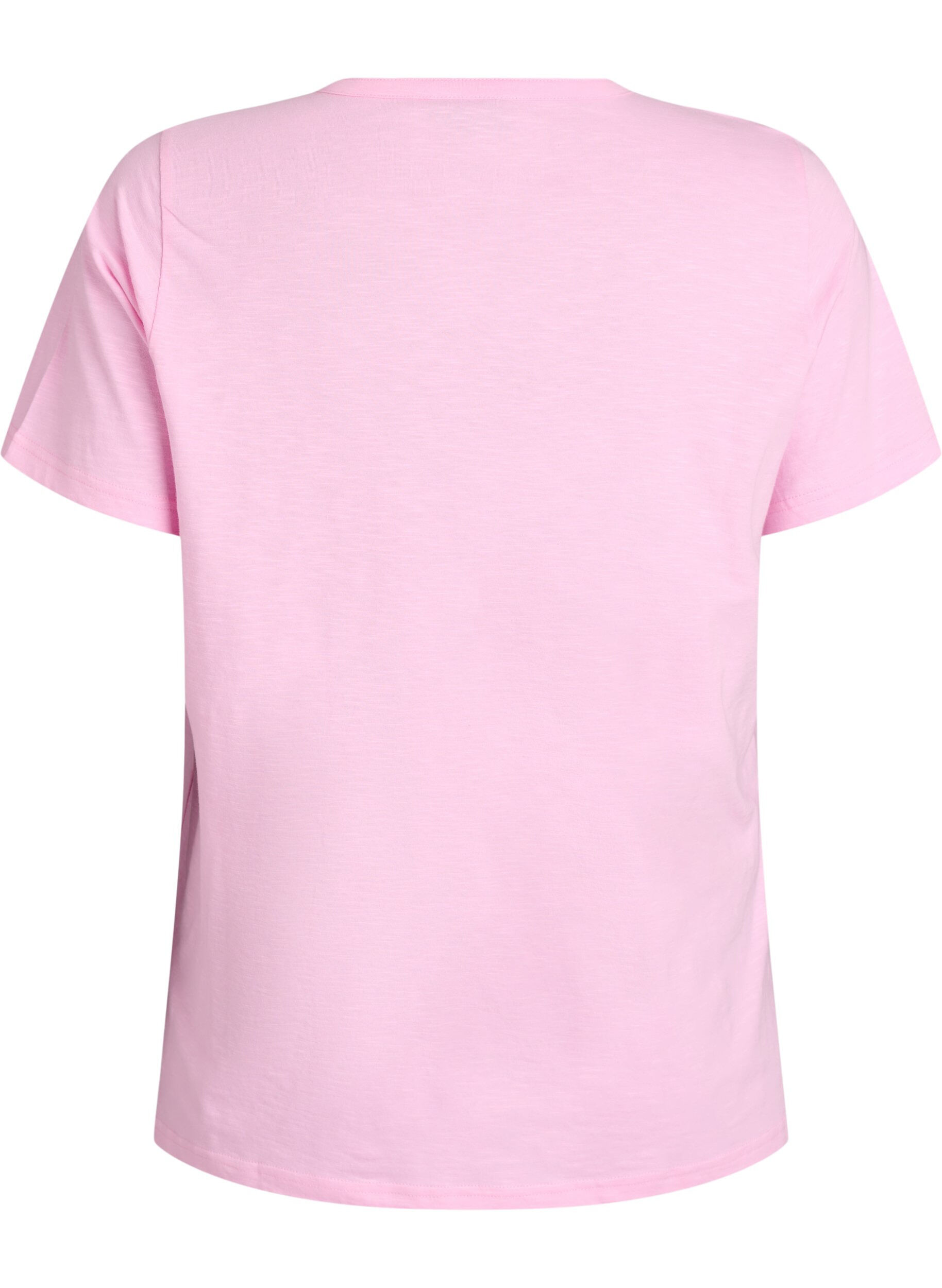 Zizzi T-Shirt mit Knopfleiste, Pink, Packshot image number 1