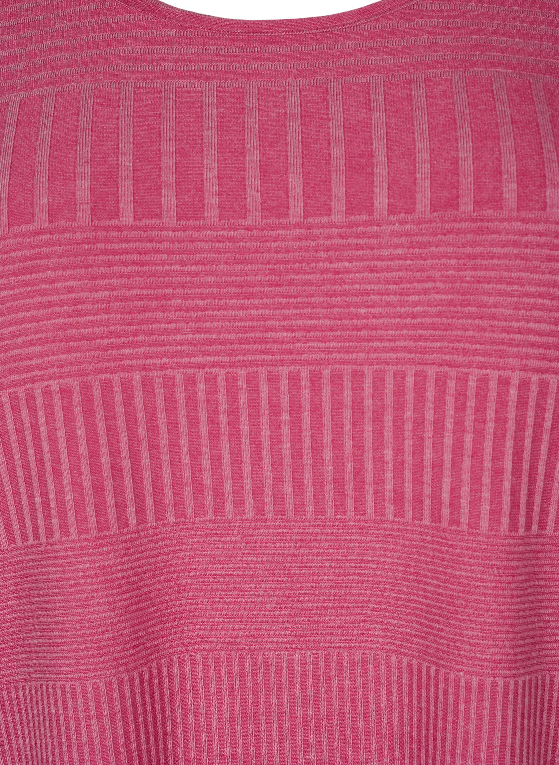 Zizzi Kleid mit 3/4-&Auml;rmeln und Streifenmuster, Malaga Mel., Packshot image number 2