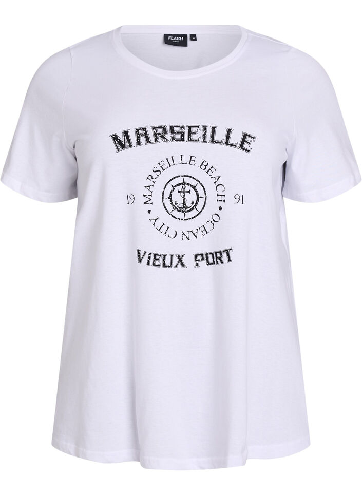 T-Shirt mit Print, Wei&szlig;, Packshot image number 0