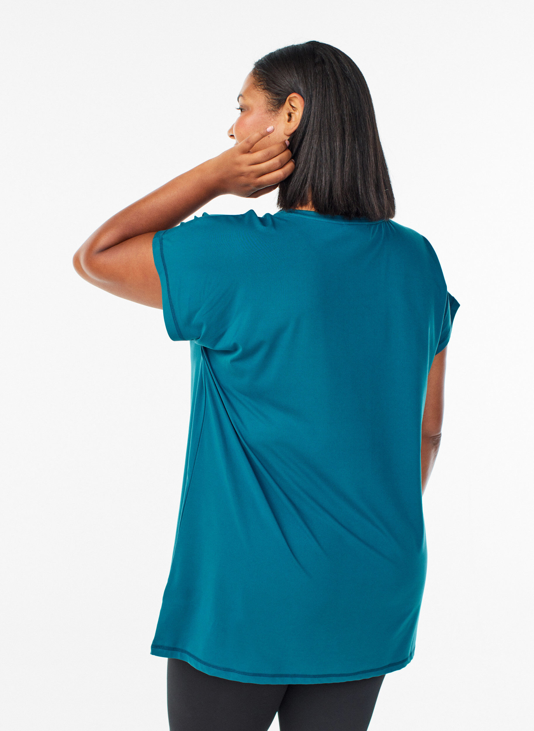 Zizzi Langes Trainingsshirt, Petrol, Model image number 2