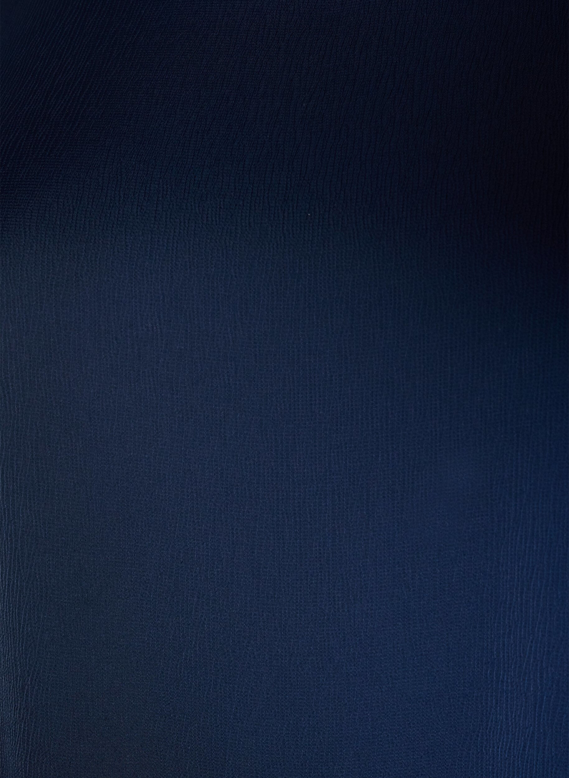 ZizziBluse aus Satin mit ellenbogenlangen &Auml;rmeln, Blau, Packshot image number 2