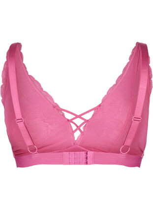 Support the breasts - Spitzen-BH mit String-Details, Rose, Packshot image number 1